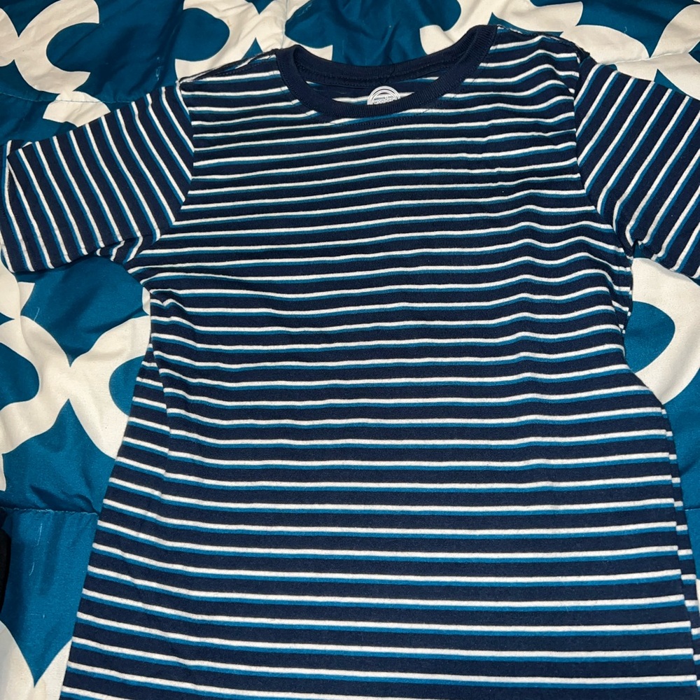 Striped Navy Blue Kids Shirt